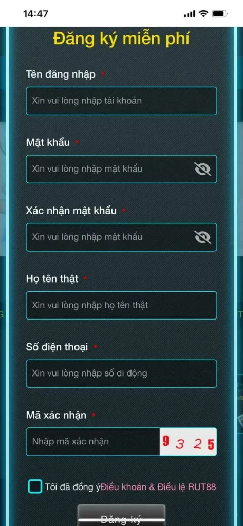 Bước 2: Cập nhật Thông tin cá nhân vào Form Đăng ký